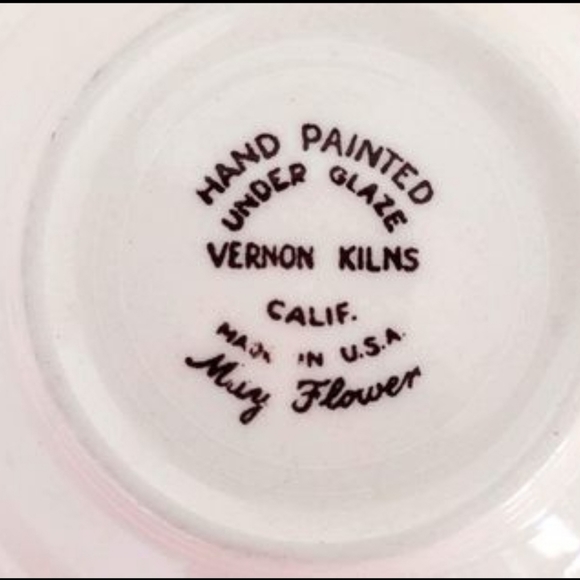 Vintage Vernon Kilns Hand Painted May Flower Small Bowls SET OF 2 Floral 6 Inch - Picture 8 of 9